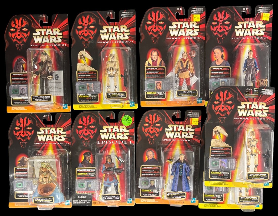 10 Hasbro Star Wars Episode I Commtech Collection Action Figures, 1998-1999, New Old Stock, Unopened (1 of 1)