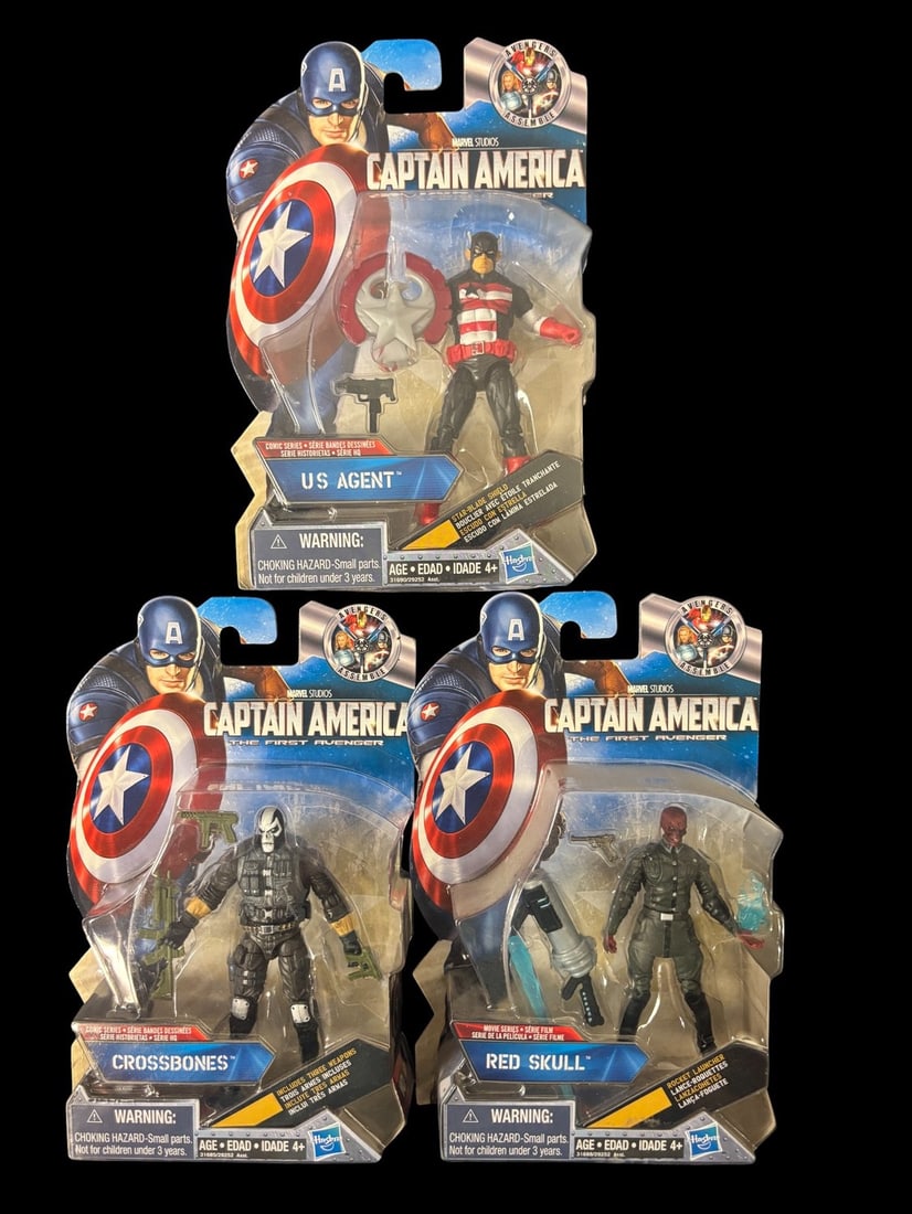 3 Hasbro Marvel Studios Captain America: the First Avenger Action Figures: Us Agent, Crossbones, and (1 of 1)