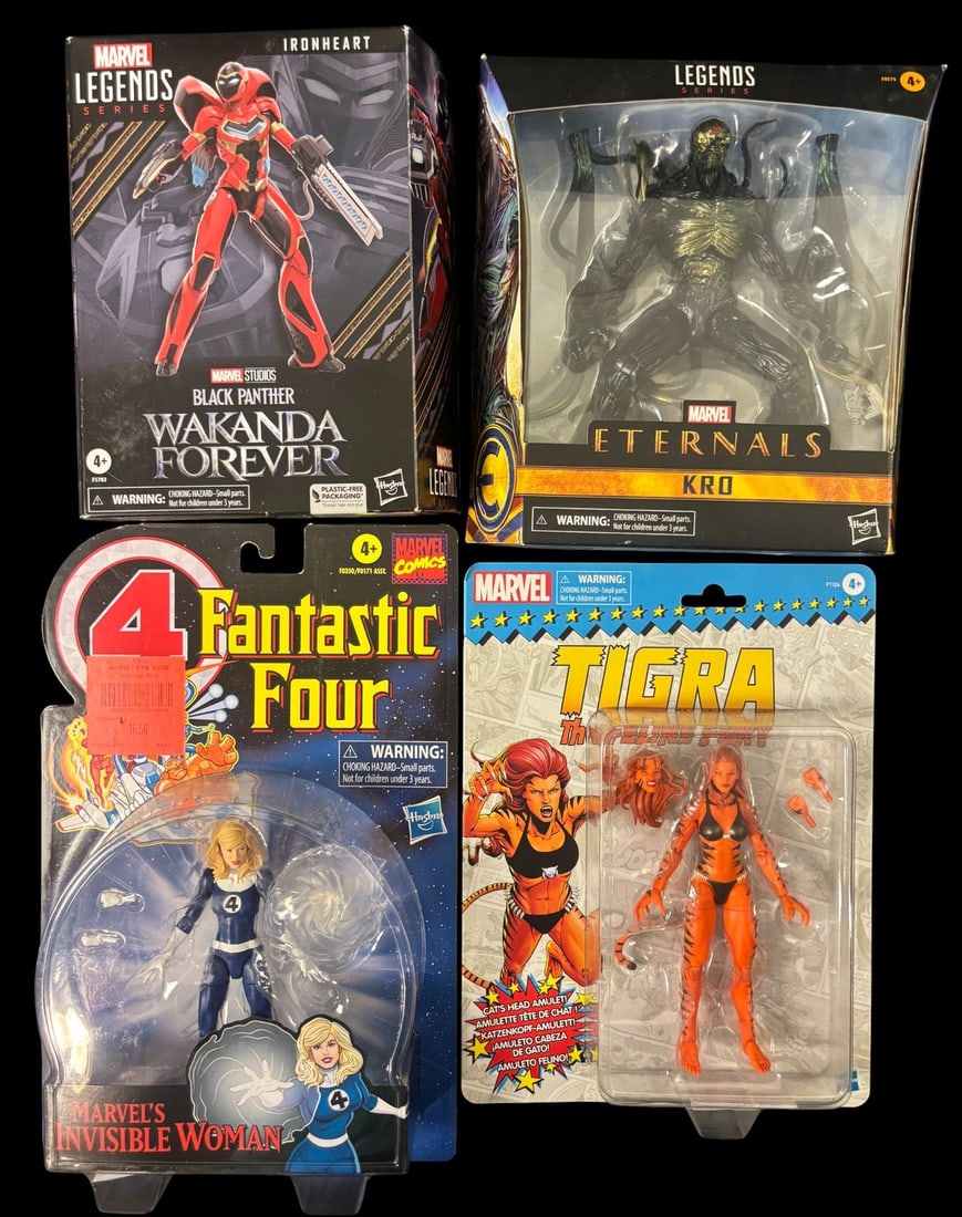 4 Hasbro Marvel Legends Series Sealed Action Figures, Fantastic 4 Invisible Woman, Ironheart, Kro, (1 of 1)