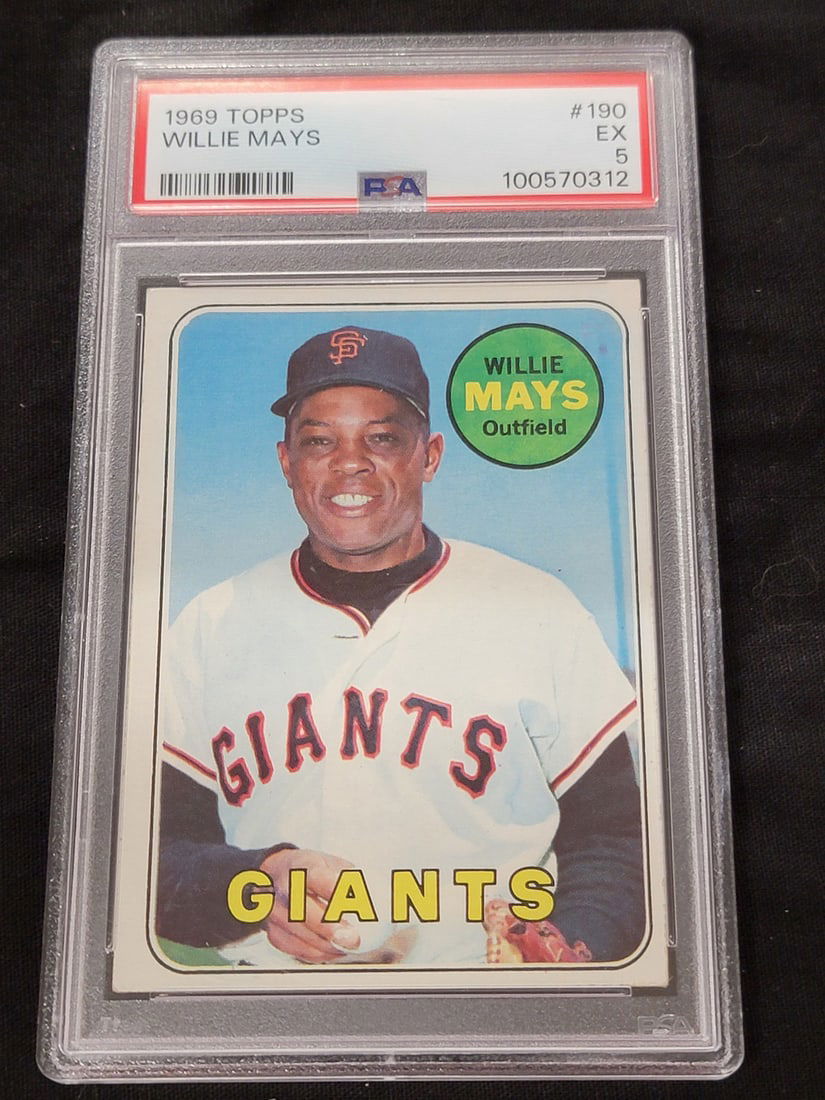 1969 Topps Willie Mays -190 Baseball Card, Graded Psa Ex 5 (1 of 2)
