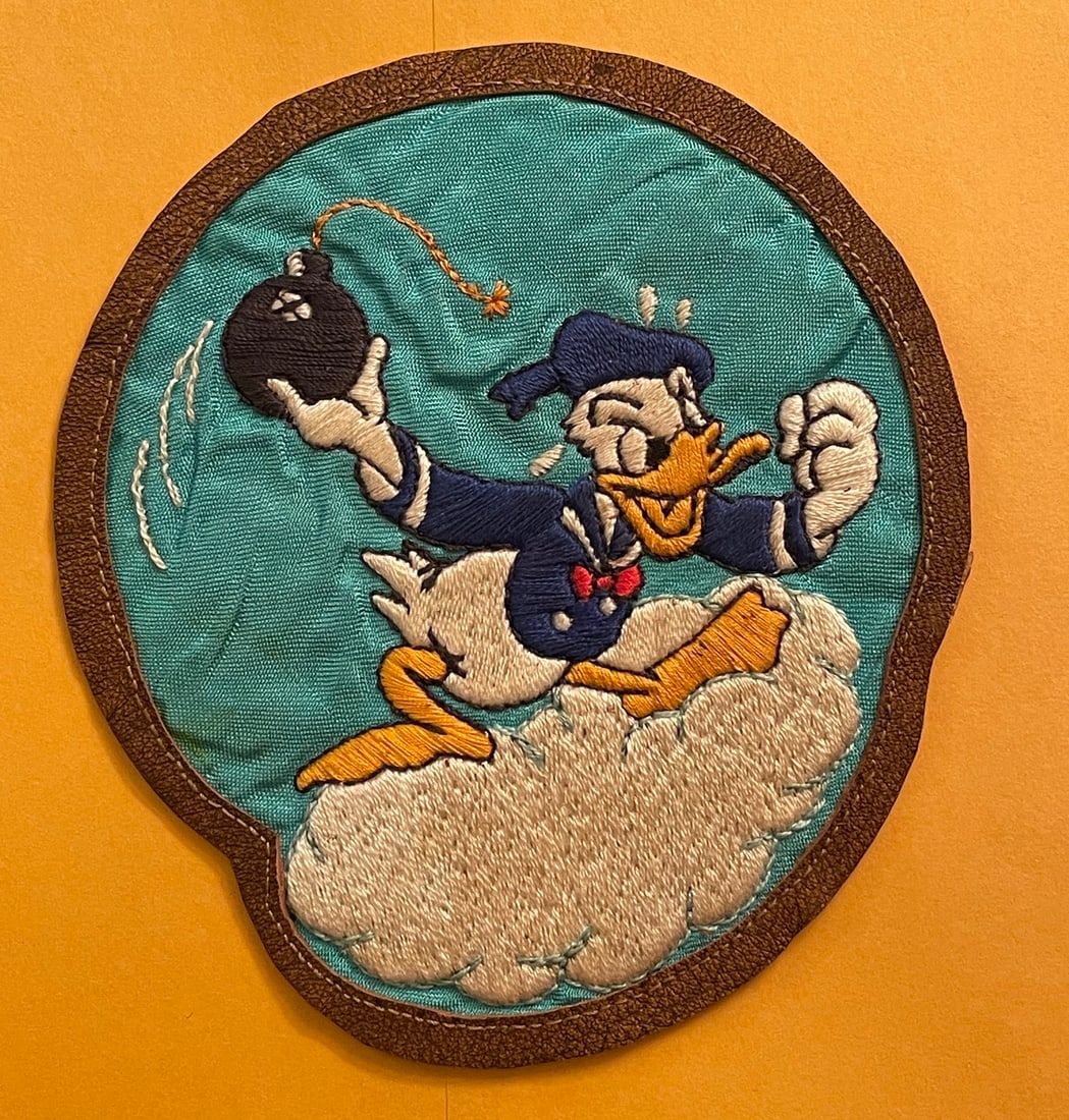 WWII U.S. Army Air Forces 531st Bomb Squadron 380th Bomb Group Hand-Embroidered Donald Duck Patch (1 of 2)