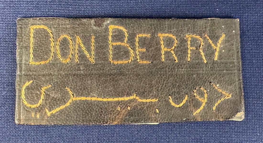 WWII CBI Leather Flight Jacket Name Tag (1 of 1)