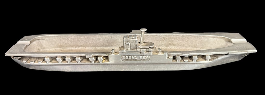 Vintage USS Coral Sea CV-43 Carrier Ashtray from Newport News Shipbuilding (1 of 3)
