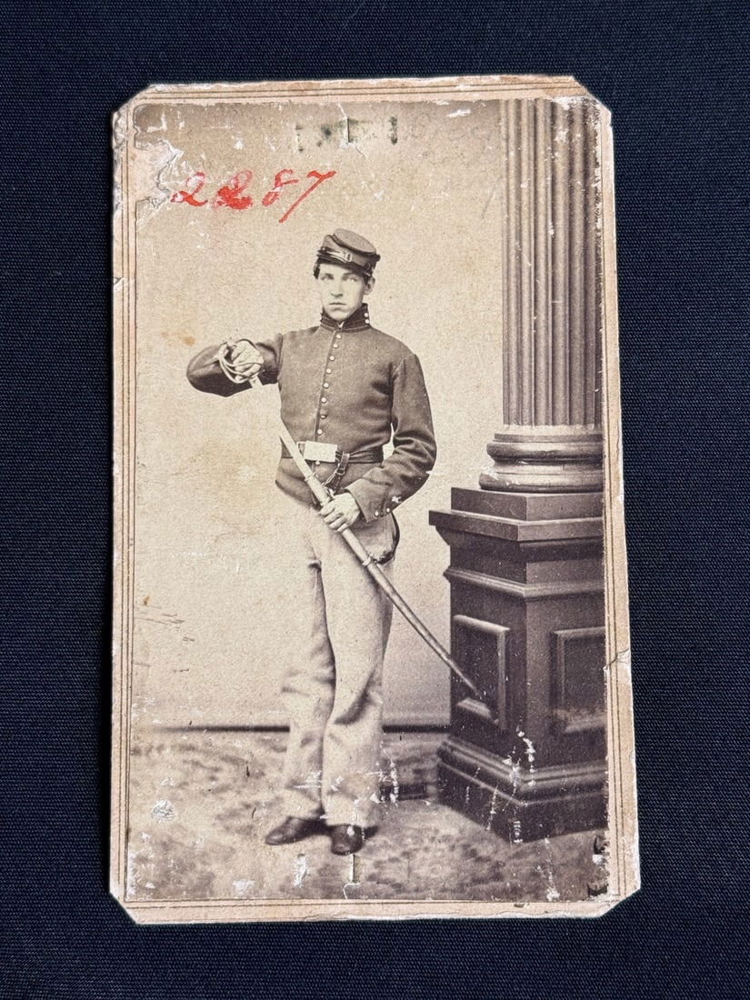 Civil War Era CDV Photograph of Union Soldier Holding a Sword (1 of 2)