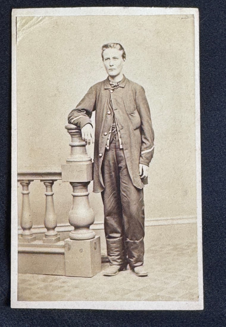 Civil War Era CDV Photograph of Union Soldier in Frock Coat - North Bridgton, Maine (1 of 2)