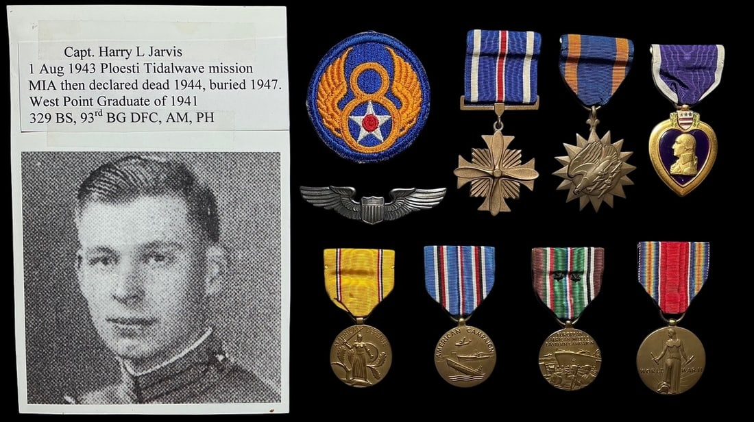 U.S. Army Air Forces K.I.A. Grouping of Captain Harry L. Jarvis Jr., Ploesti Raid B-24 Pilot (1 of 12)
