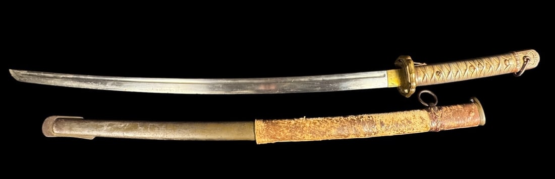 WWII Imperial Japanese Army Officer's Shin Gunto Sword, Matched Serial Numbers (1 of 6)