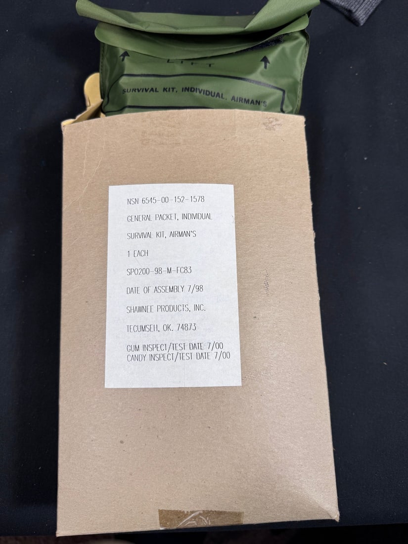 Modern U.S. Airman?s Individual Survival Kit General Packet, Dated 1998 (1 of 1)