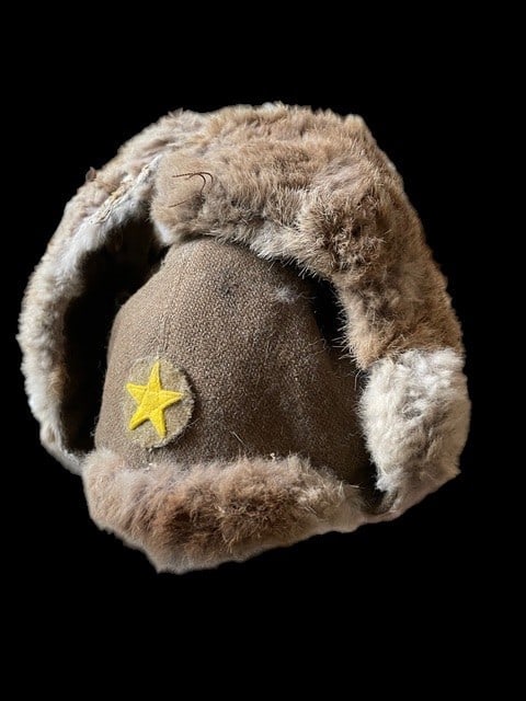 Rare Imperial Japanese Army IJA WWII Cold Weather Fur Cap with Star Insignia (1 of 10)