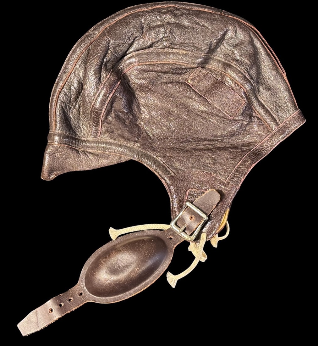 WWII USN - USMC NAF1092 Leather Flight Helmet (1 of 3)