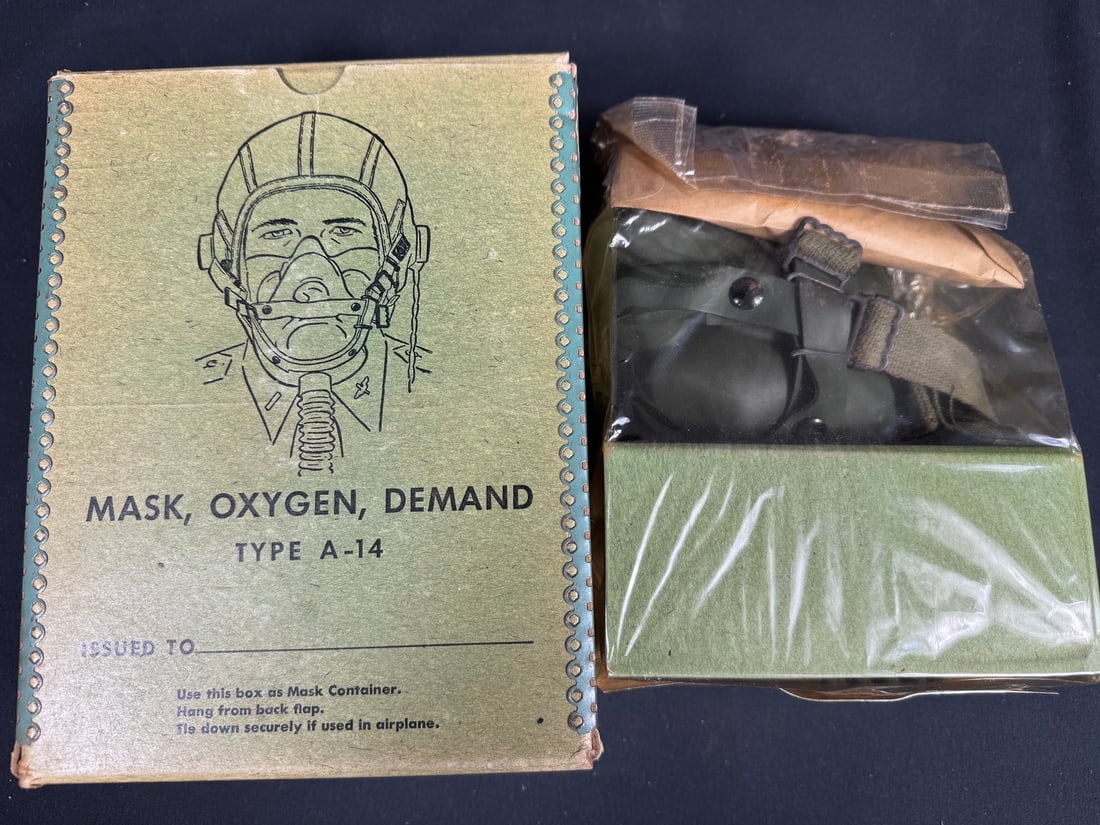 WWII Type A-14 Oxygen Mask In Original Box Unopened (1 of 5)