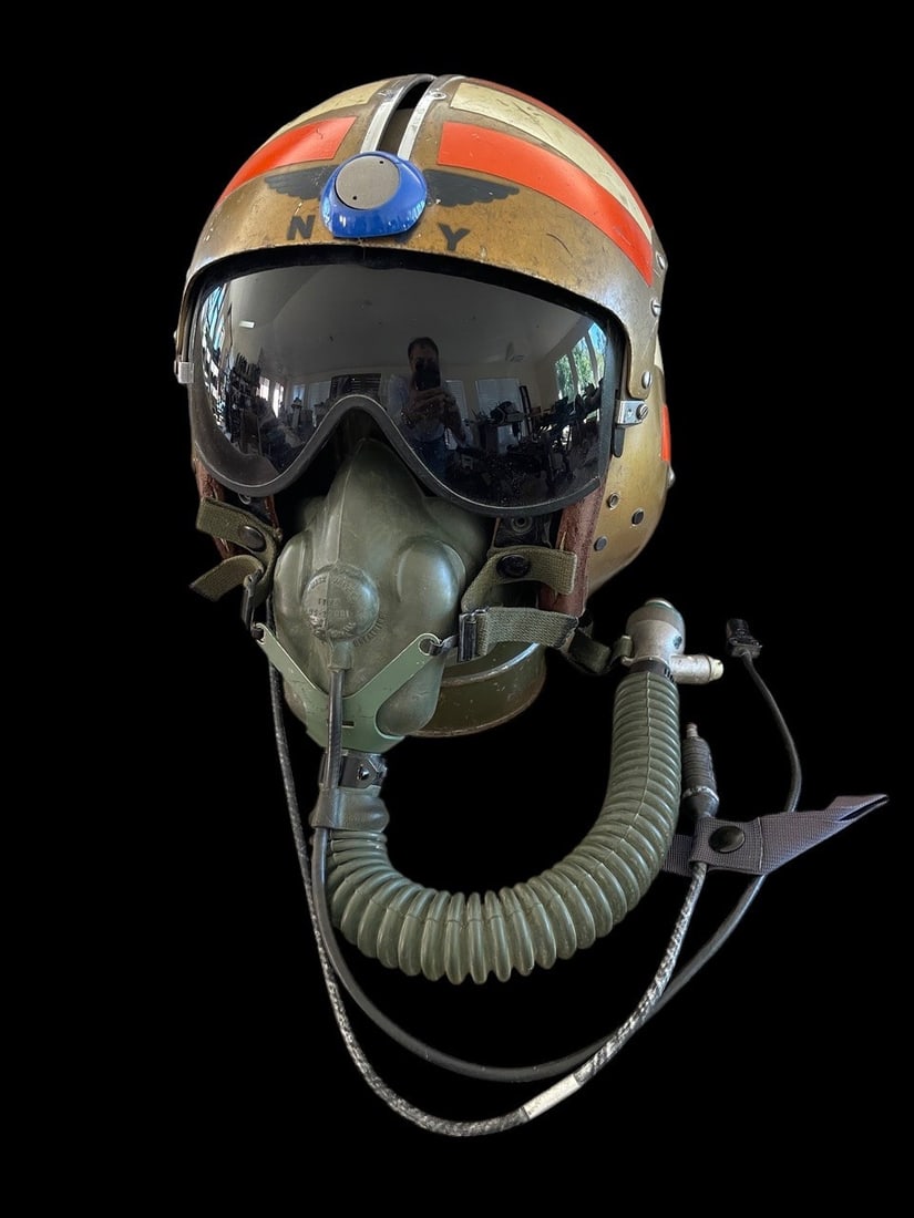 Exceptional Vietnam War Era HGU-2A/P US Navy/Marine Corps Pilot Flight Helmet with Oxygen Mask (1 of 5)