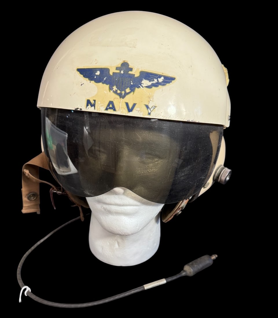 Navy SPH-3B Helicopter Helmet: Dual Visors. Receivers and communications. Good condition