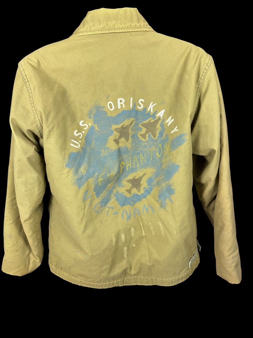 1970s US Navy enlisted PAINTED zippered OD Jacket - Vietnam Era (1 of 9)