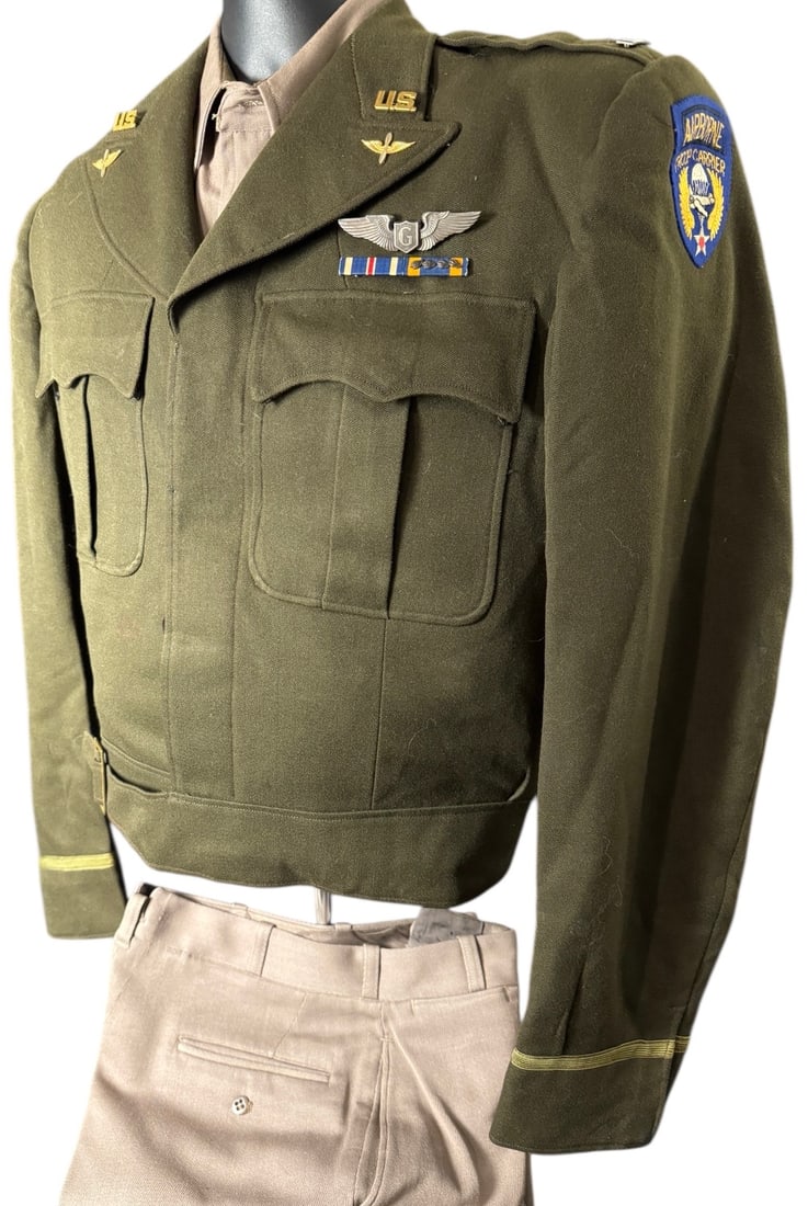 WWII Named Glider Pilots Ike Jacket with Rare Wings (1 of 8)