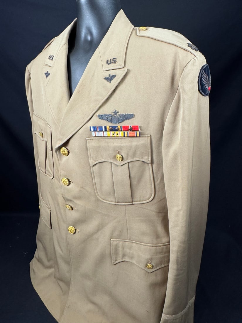 WWII CBI Senior Pilots Summer Tan Dress Uniform - Named (1 of 9)
