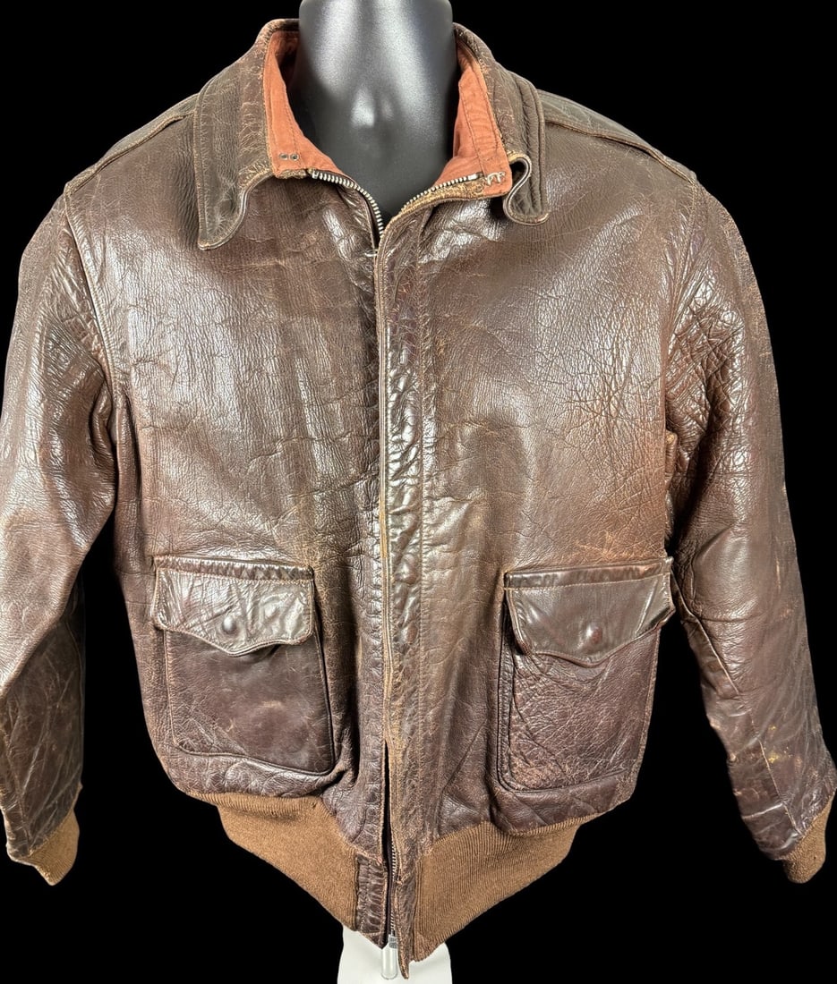 WWII US Army Air Forces A-2 Flight Jacket Rough Wear Clothing Co. (1 of 7)