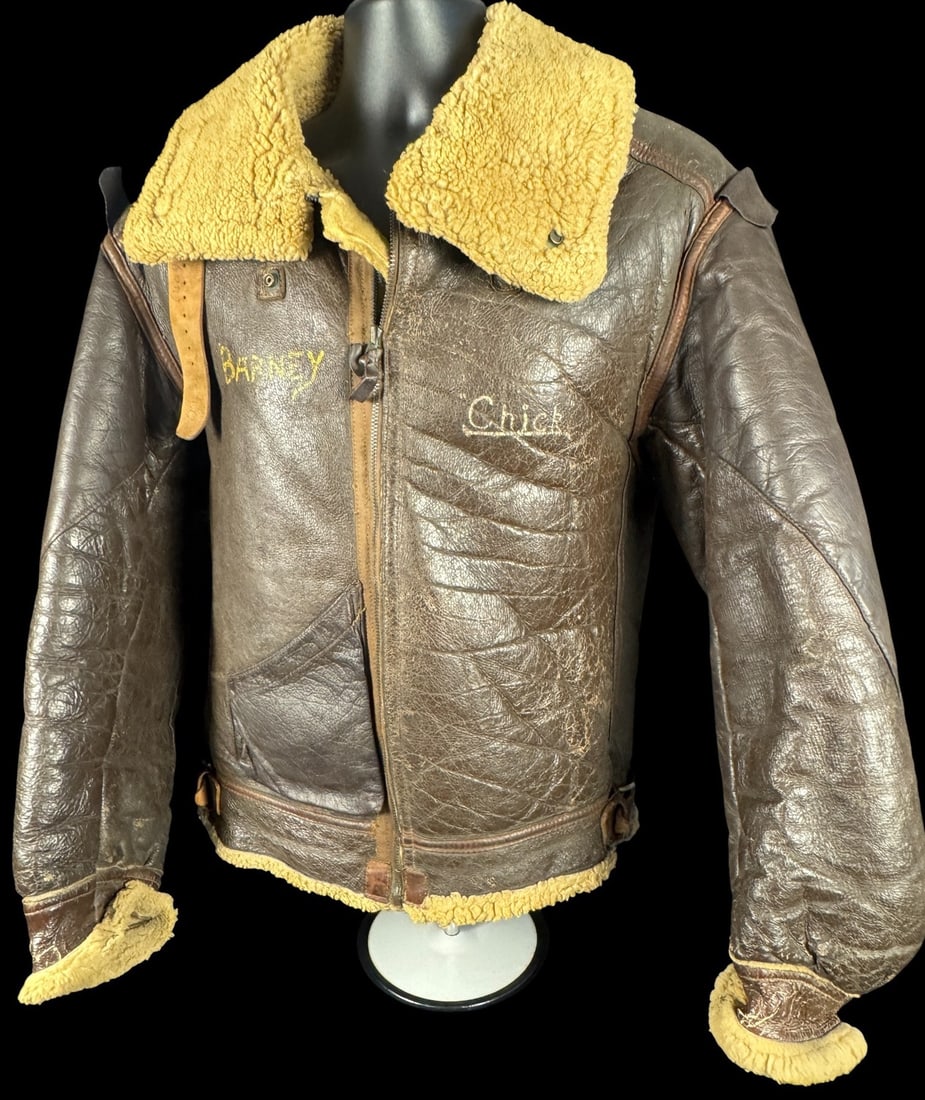 WWII Air Corps B-3 Jacket - Names Painted on Front (1 of 8)