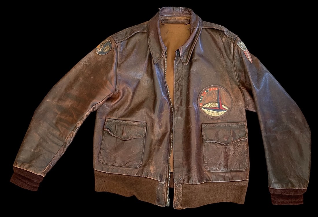 WWII Leather A-2 Jacket - CBI ATC Insignia (1 of 10)