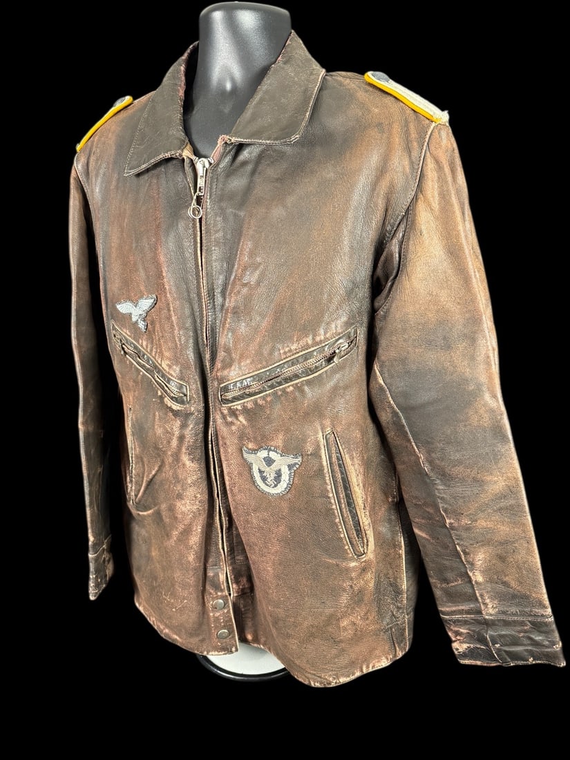 WWII Luftwaffe Fighter Pilot Private Purchase Cyclist Style Leather Jacket (1 of 9)