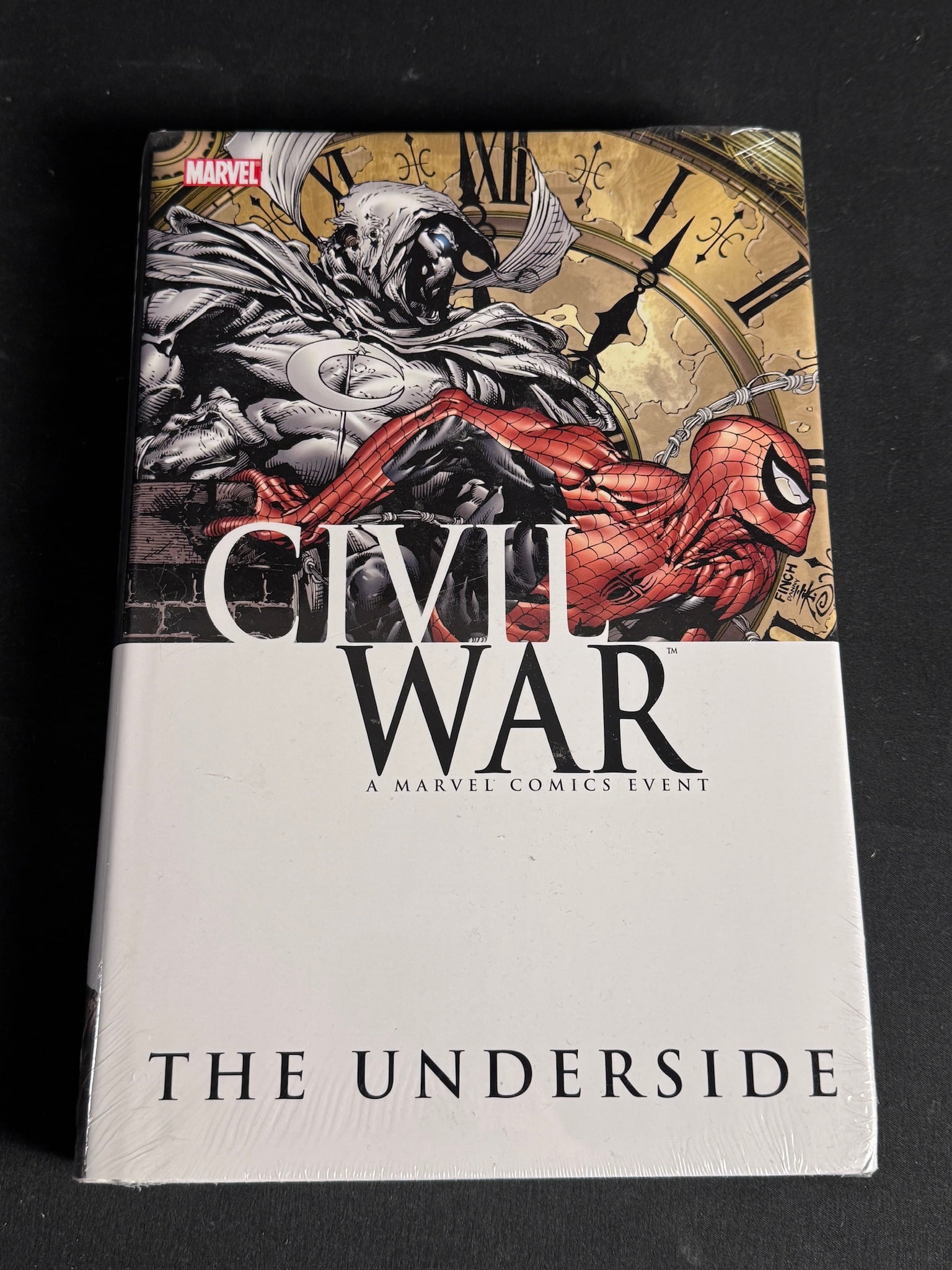 Civil War: The Underside. Marvel 2010. First Edition DJ Nicieza Fabian et al.: Fabian Nicieza, et al. Civil War: The Underside. New York: Marvel, 2010. First Edition, First Printing. Hardcover binding with a pictorial dust jacket. Quarto. Approximately 512 pages. Extensively