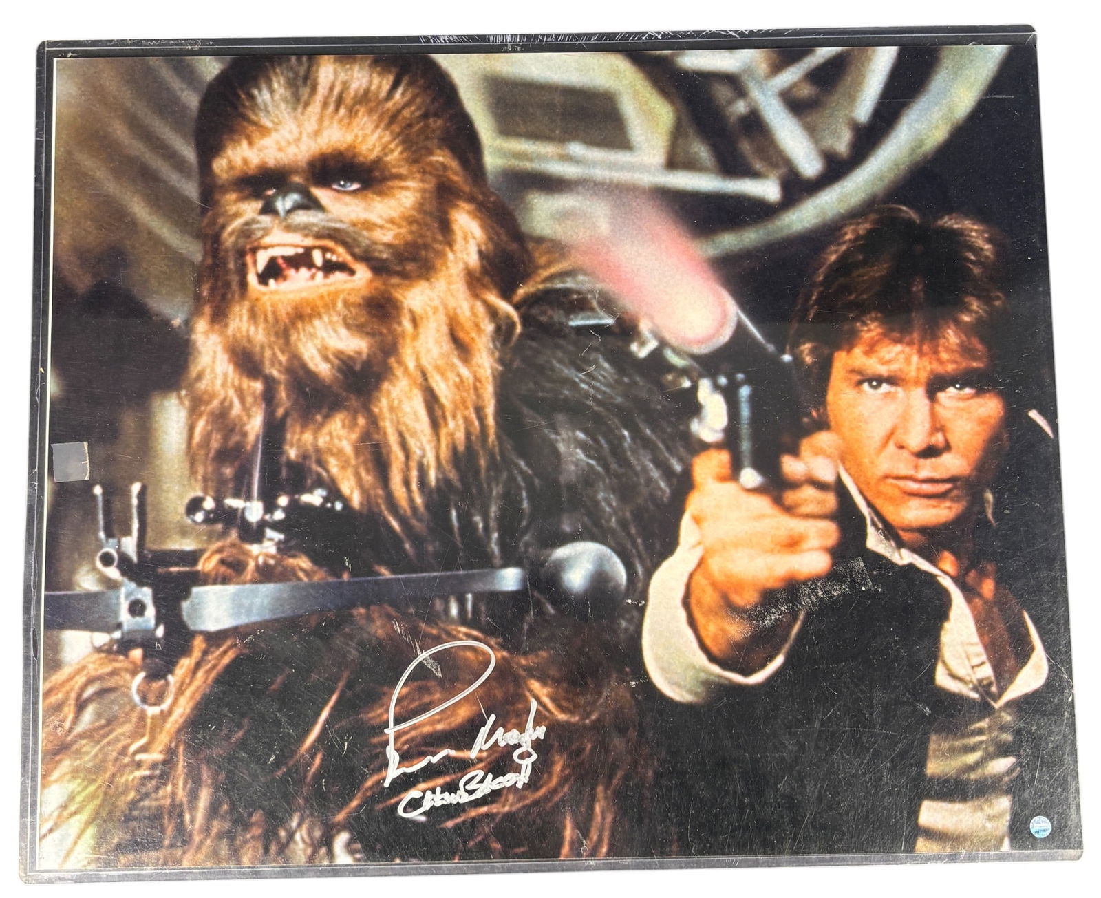 Star Wars Peter Mayhew Signed 8x10 Photograph Chewbacca and Han Solo Inscribed Silver Ink (1 of 1)