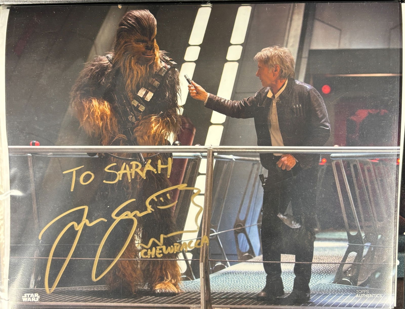 Joonas Suotamo Signed Chewbacca and Han Solo 8x10 Photo Star Wars Authentics Category: (1 of 1)