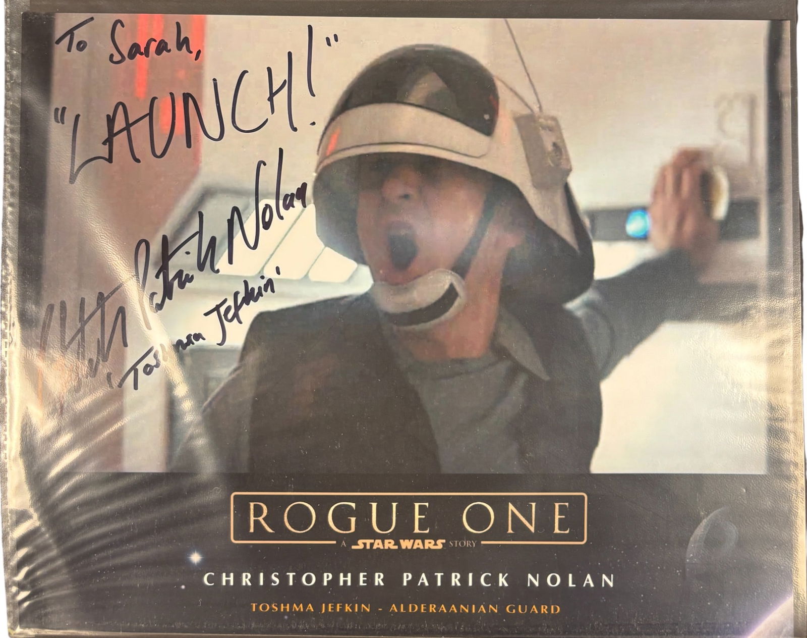 Christopher Patrick Nolan Signed Rogue One: A Star Wars Story Toshma Jefkin Photograph (1 of 1)