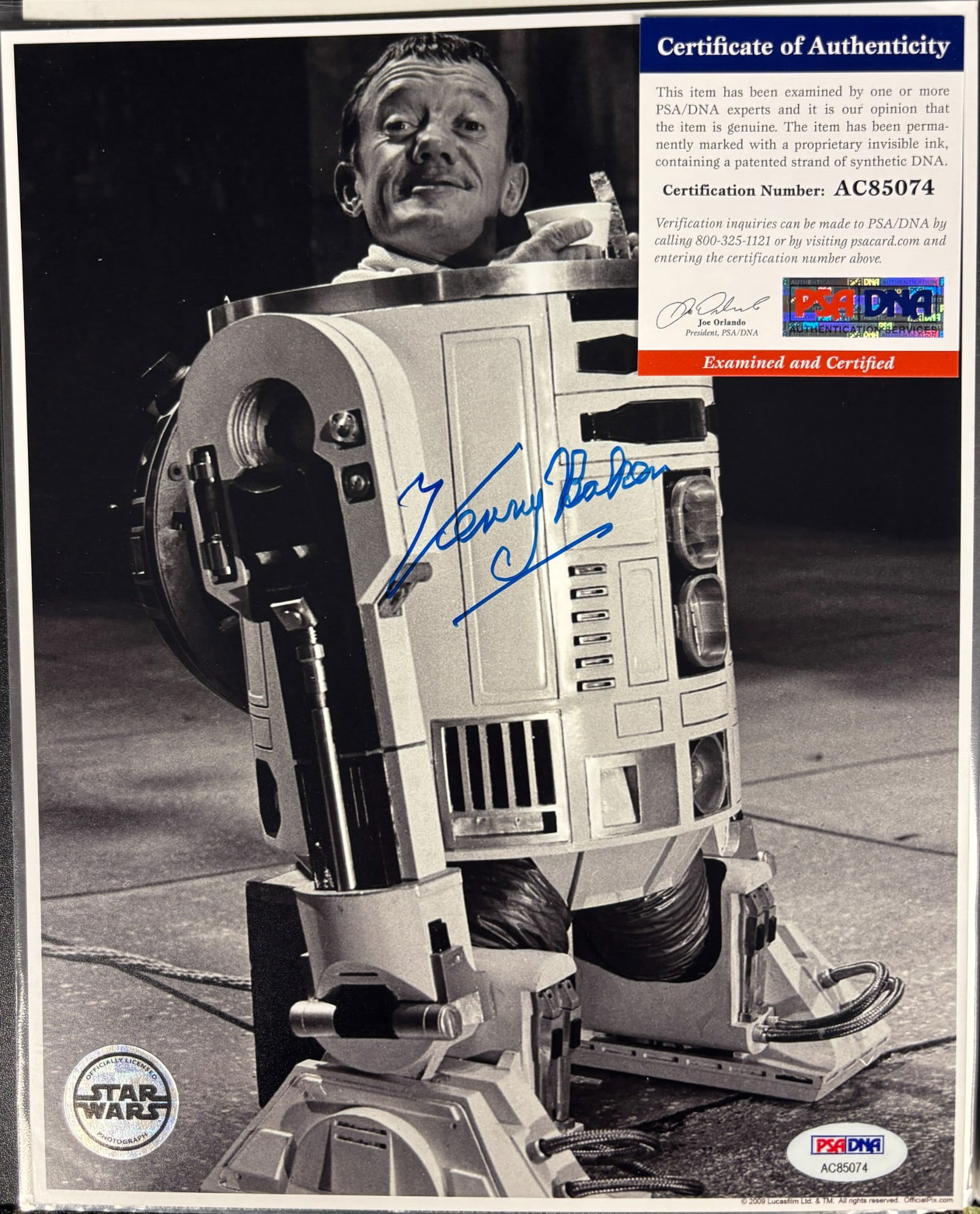Kenny Baker Signed Star Wars R2-D2 8x10 Photograph (1 of 1)