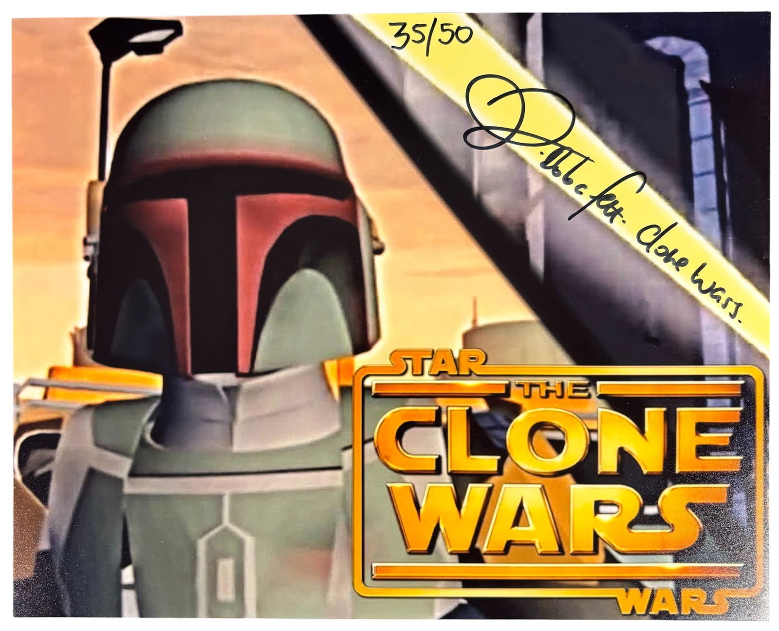 Boba Fett Star Wars: The Clone Wars Daniel Logan Signed Limited Edition Photo 35/50 (1 of 1)
