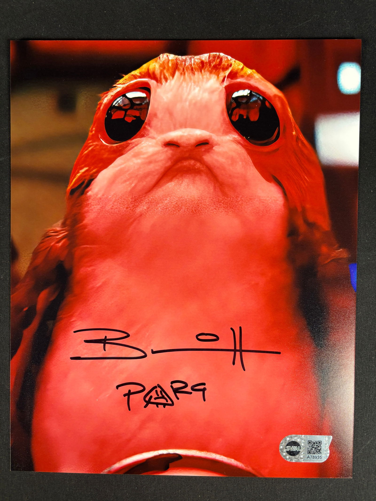 Star Wars: The Last Jedi Porg Signed Photograph Brian Herring with Sketch SWAU Authenticated (1 of 1)