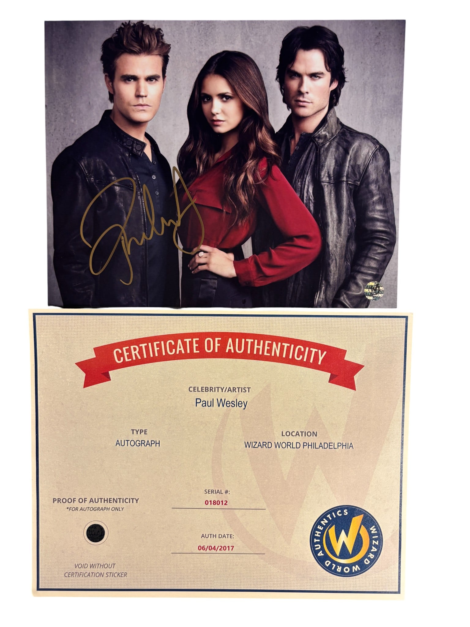 Paul Wesley Signed The Vampire Diaries 8x10 Promotional Photo Wizard World Authentics COA (1 of 1)