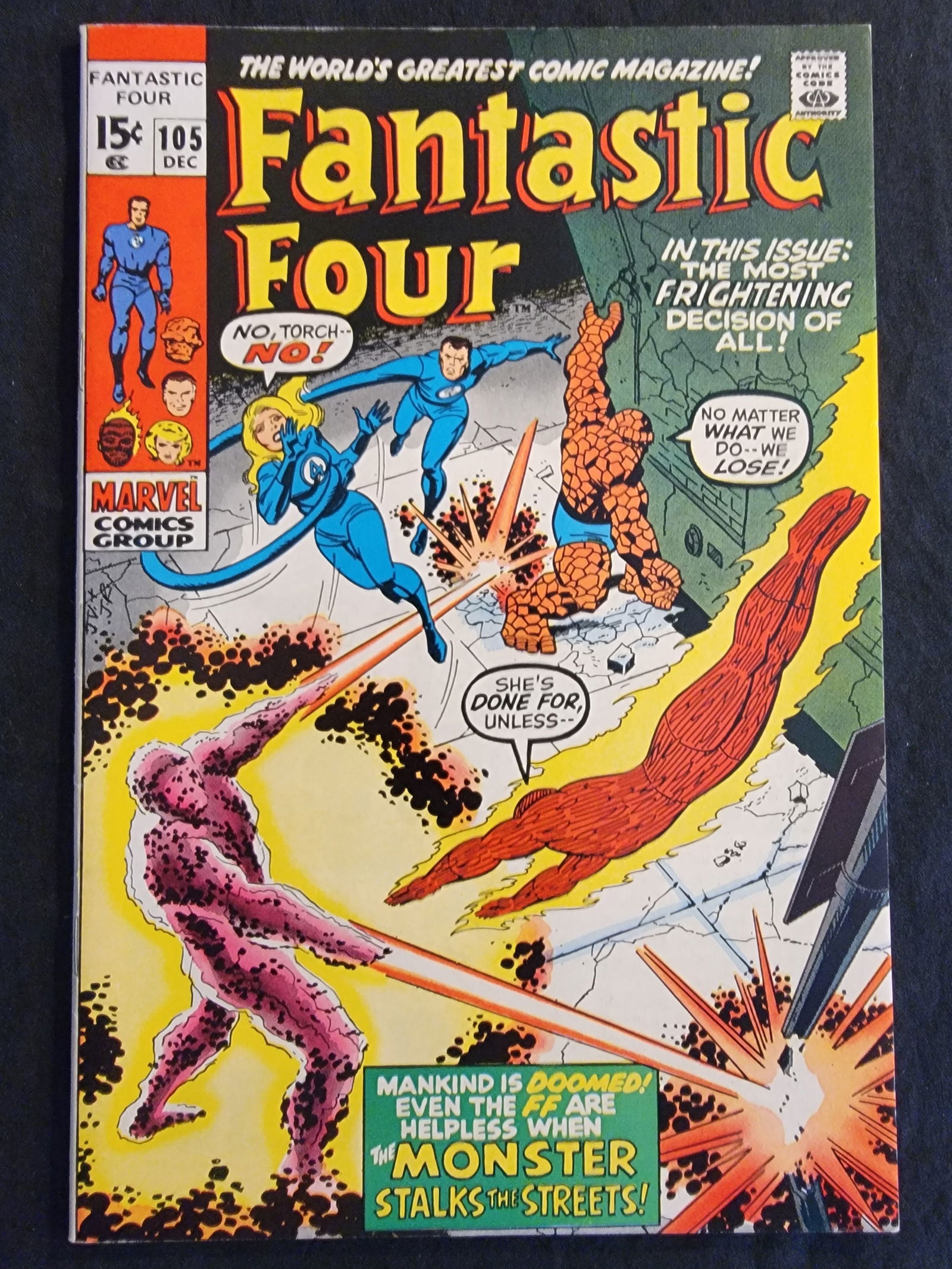 Marvel Comics Fantastic Four 105 December 1970 Raw Mid-Grade (1 of 2)