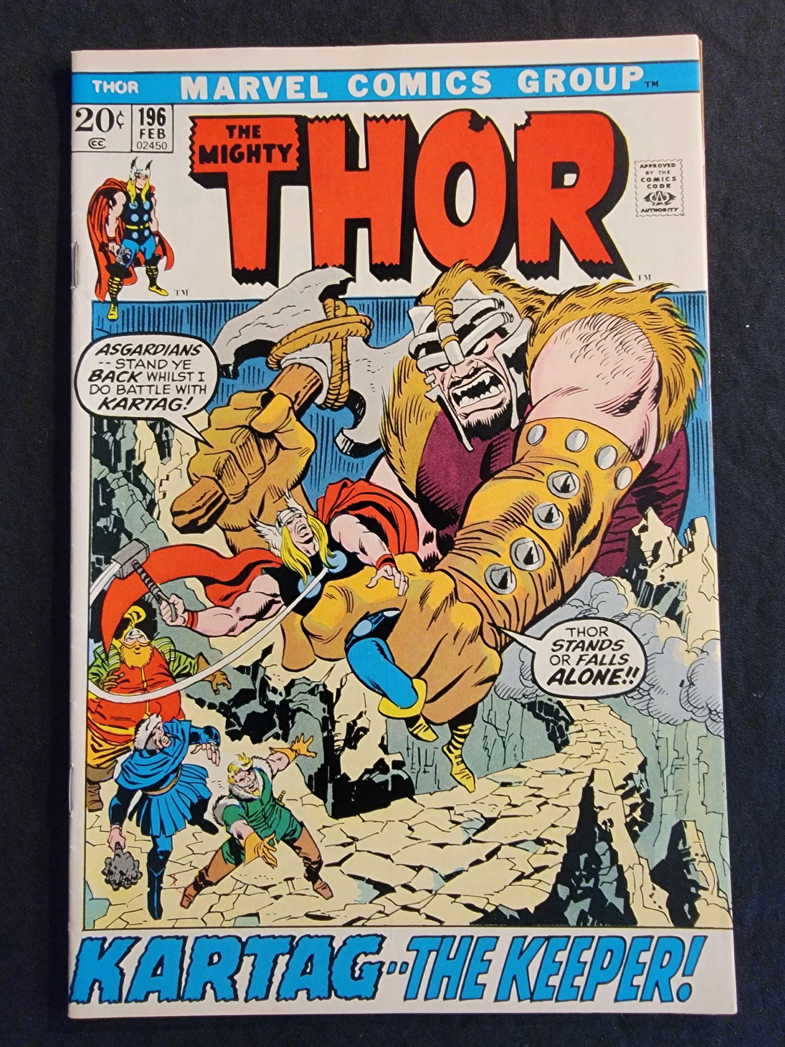 Marvel Comics The Mighty Thor 196 1972 First Appearance Kartag Raw VG/FN (1 of 2)