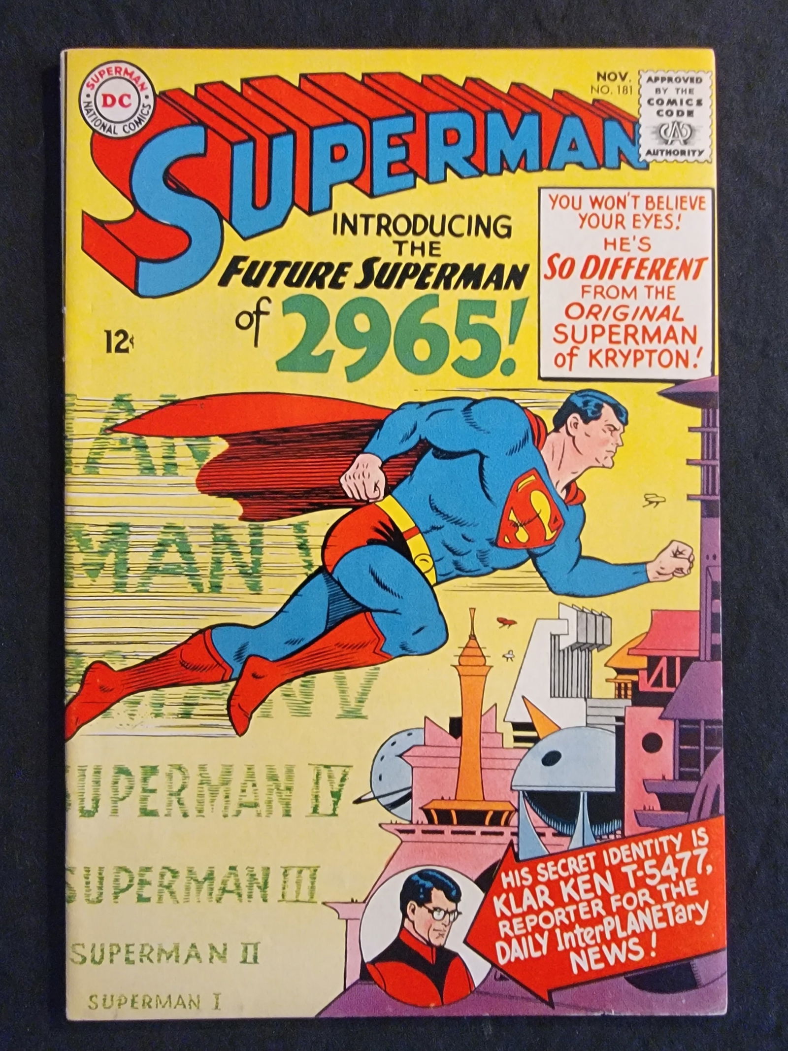 DC Comics Superman 181 1965 First Appearance of Superman of 2965 Raw Condition (1 of 2)