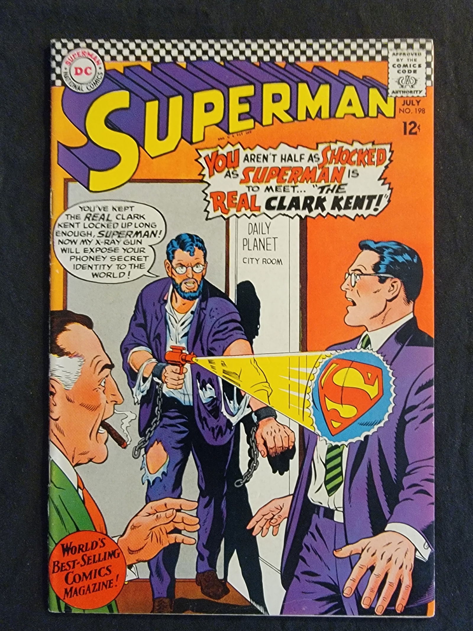 Superman 198 DC Comics 1967 Silver Age - The Real Clark Kent (1 of 2)