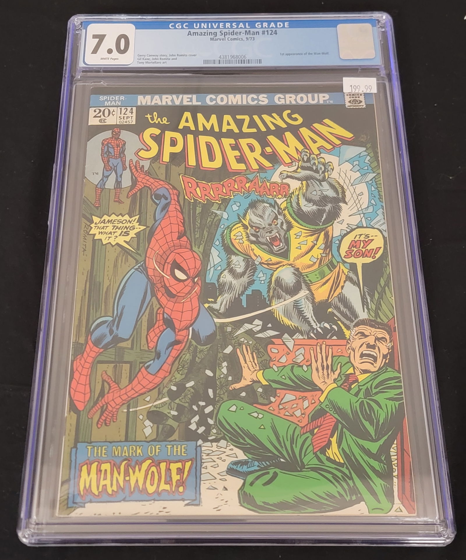 Amazing Spider-Man 124 1973 Comic Book CGC 7.0 (1 of 2)