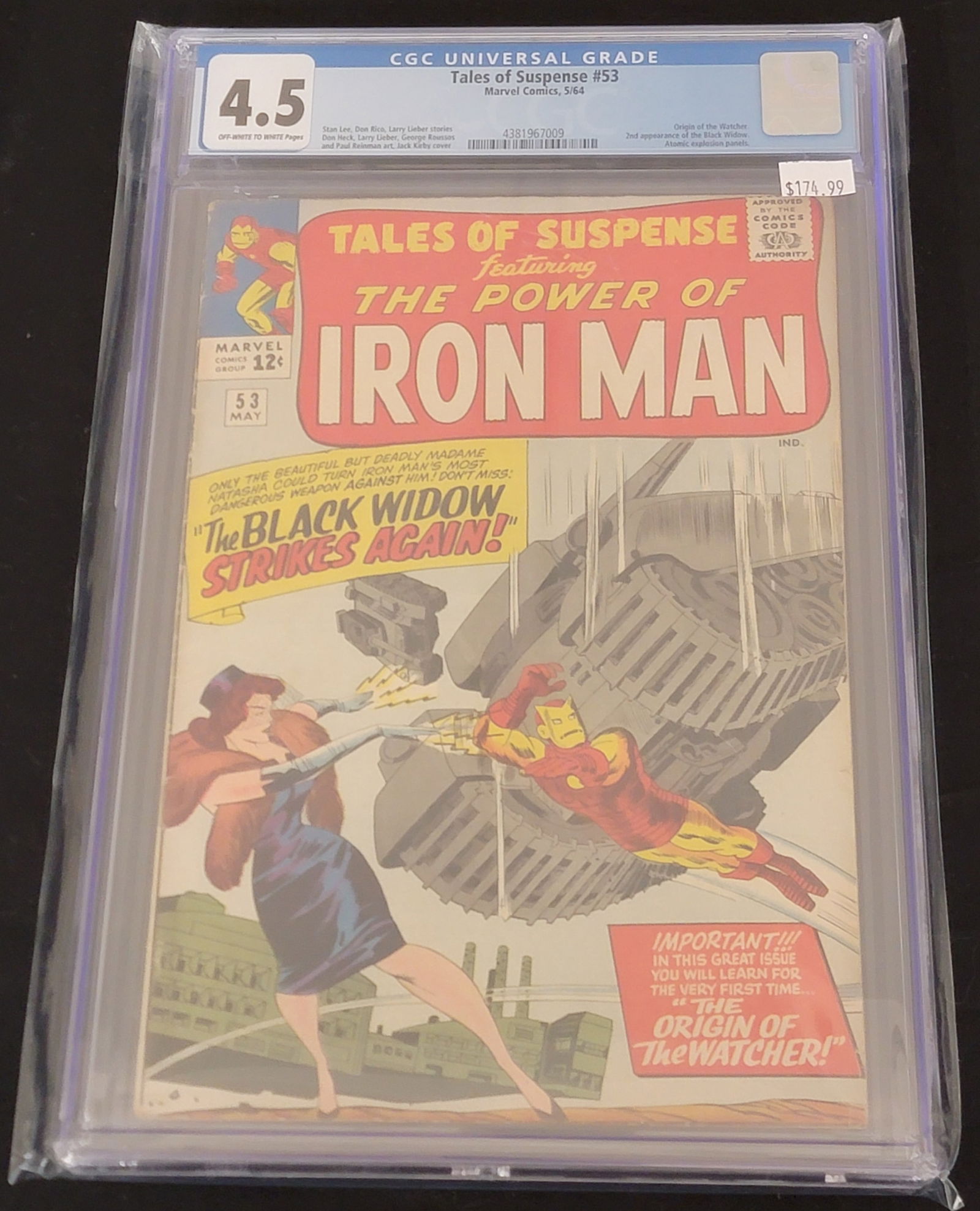 Tales of Suspense 53 2nd Appearance of Black Widow 1964 Comic Book CGC 4.5 (1 of 2)
