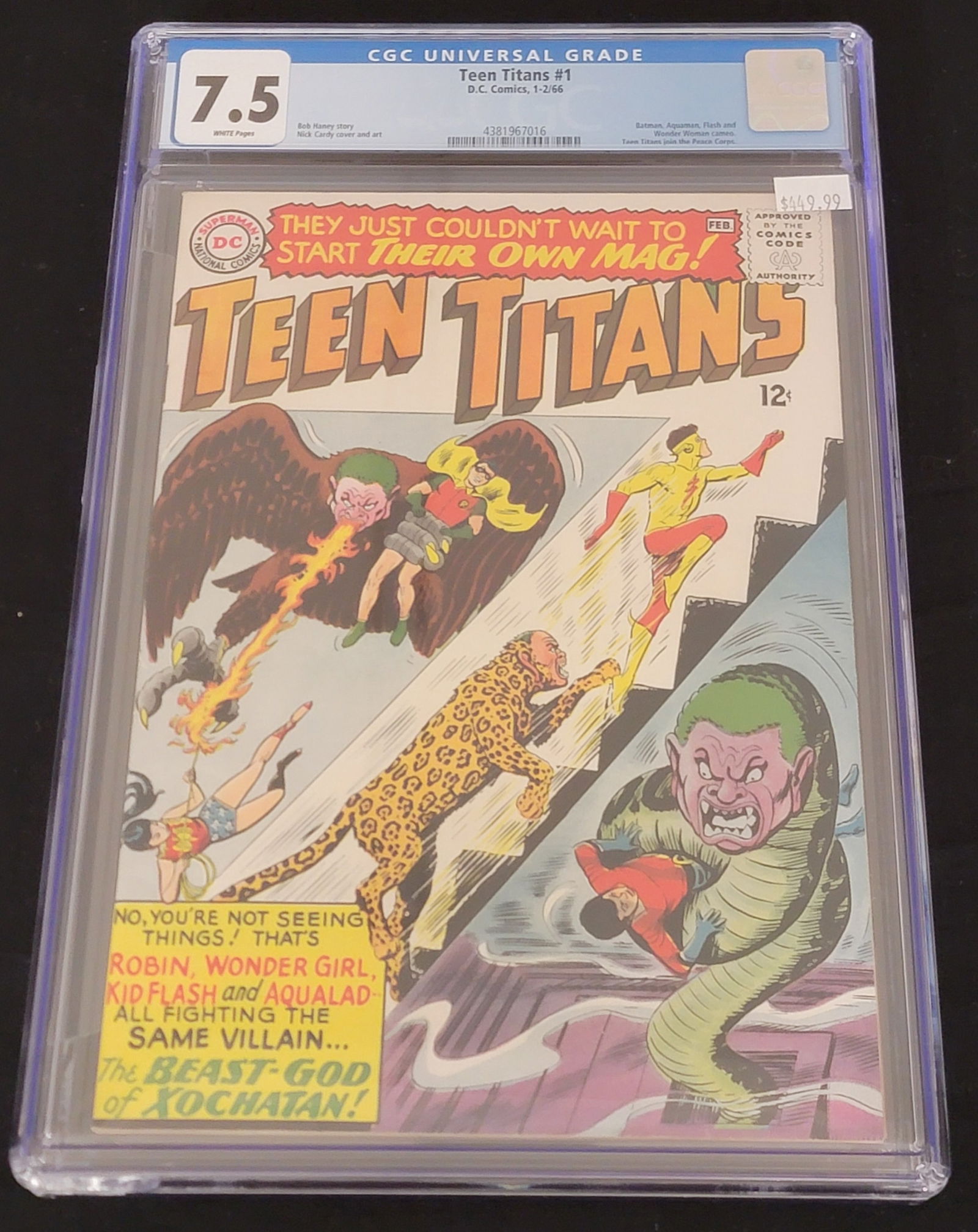 Teen Titans 1 DC Comics 1966 CGC 7.5 White Pages (1 of 2)