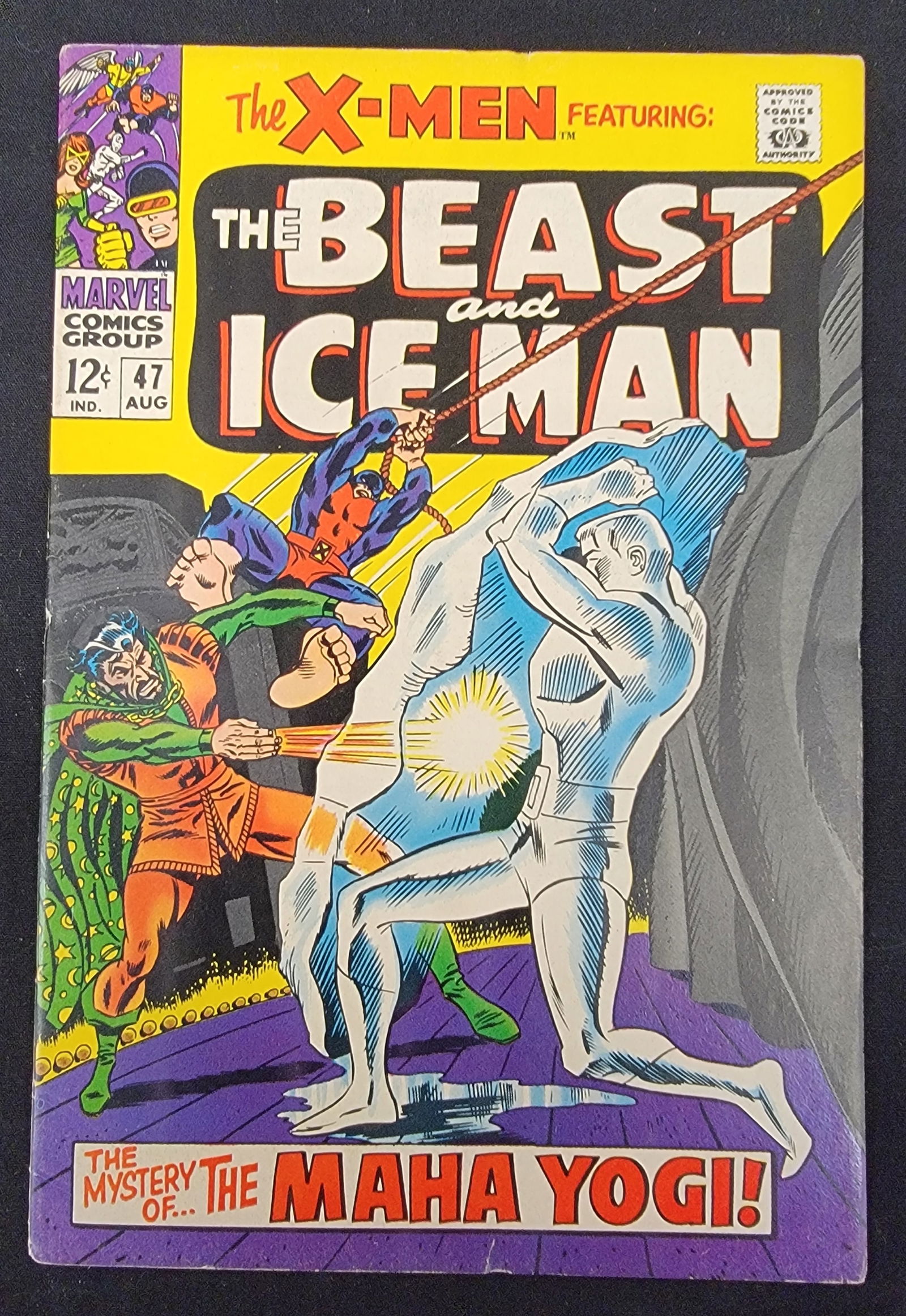 The X-Men 47 Marvel Comics 1968 Silver Age - Beast and Iceman vs. Maha Yogi - Raw (1 of 2)