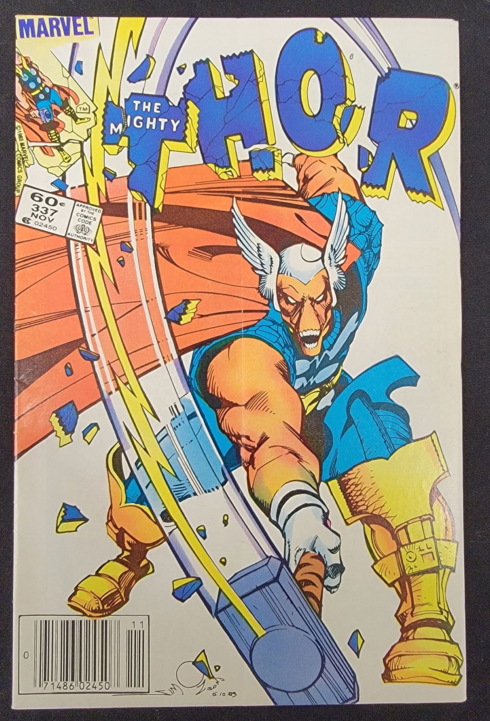 Marvel Comics The Mighty Thor 337 Newsstand Edition First Appearance of Beta Ray Bill 1983 (1 of 2)