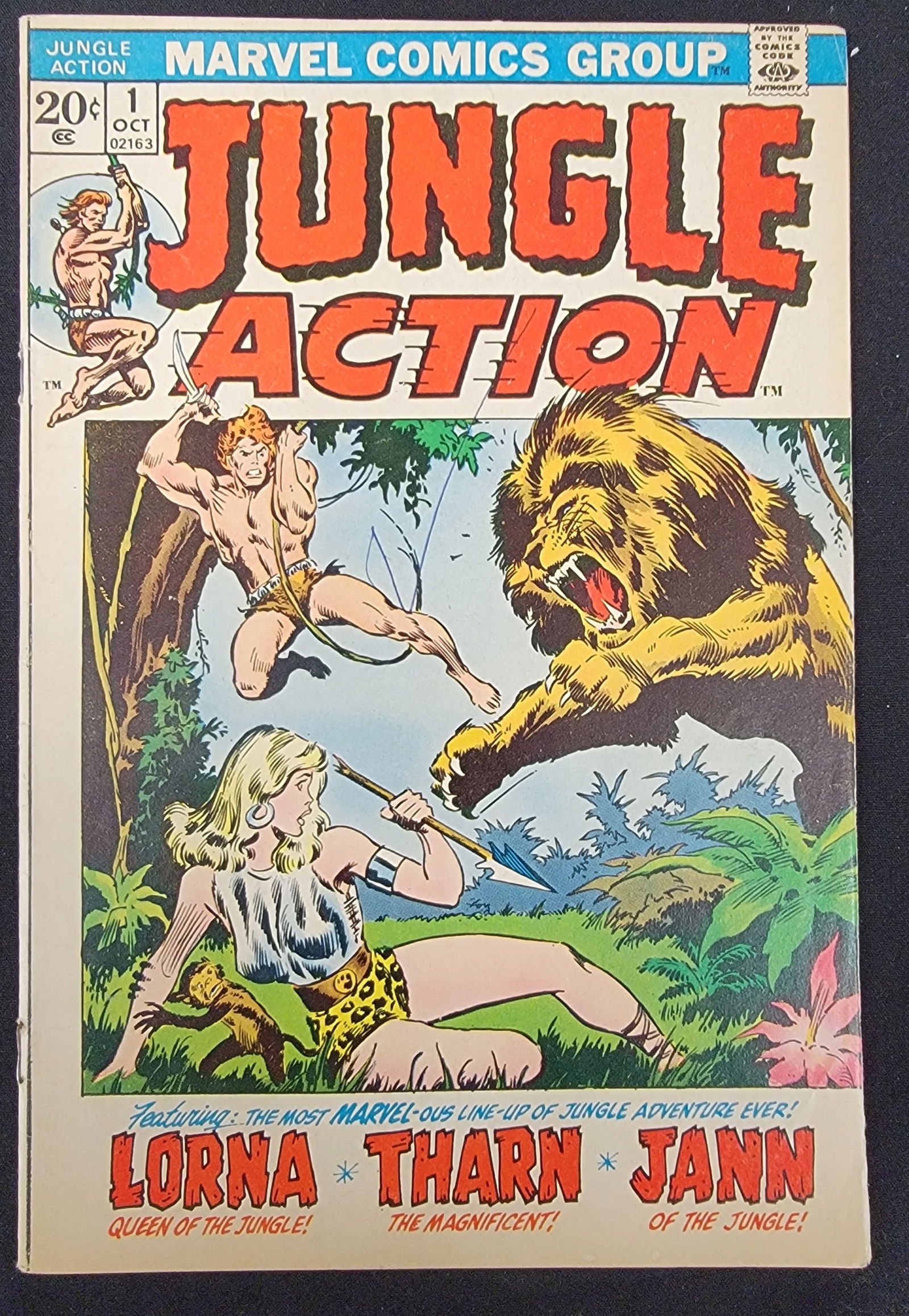 Marvel Comics Jungle Action 1 1972: This single-issue comic book is Jungle Action 1, published by the Marvel Comics Group with an October 1972 cover date. The front cover features illustrations of Lorna Queen of the Jungle, Tharn the