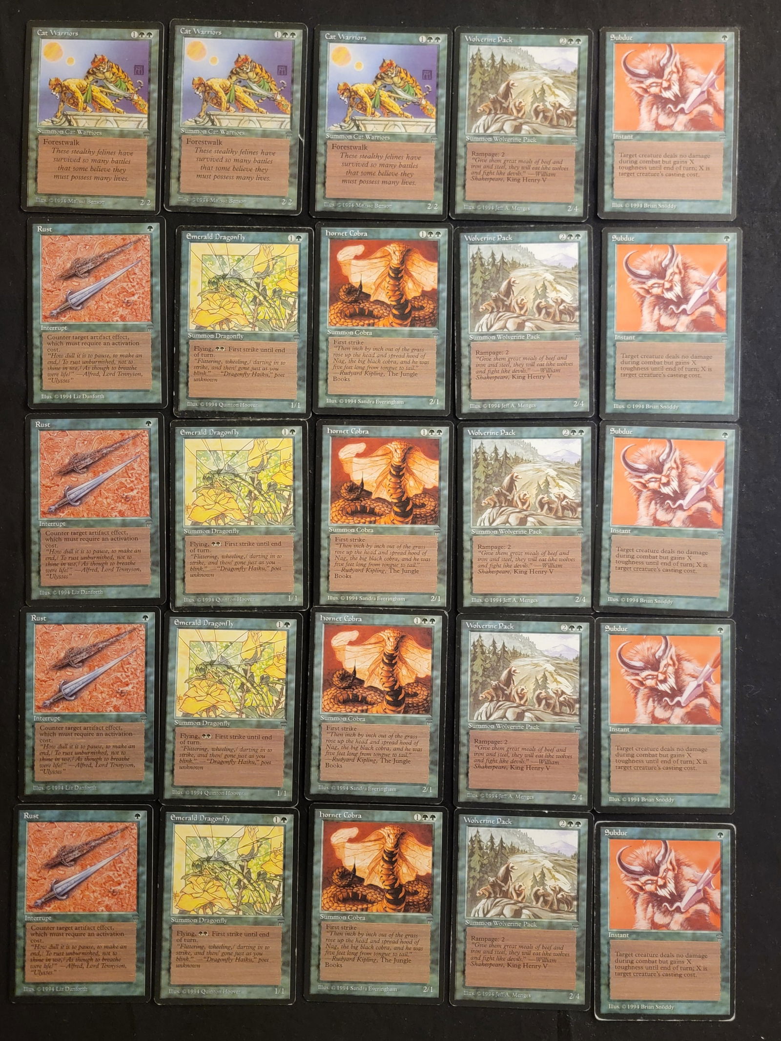 Magic: The Gathering Green Legends Expansion 26 Trading Cards (1 of 2)