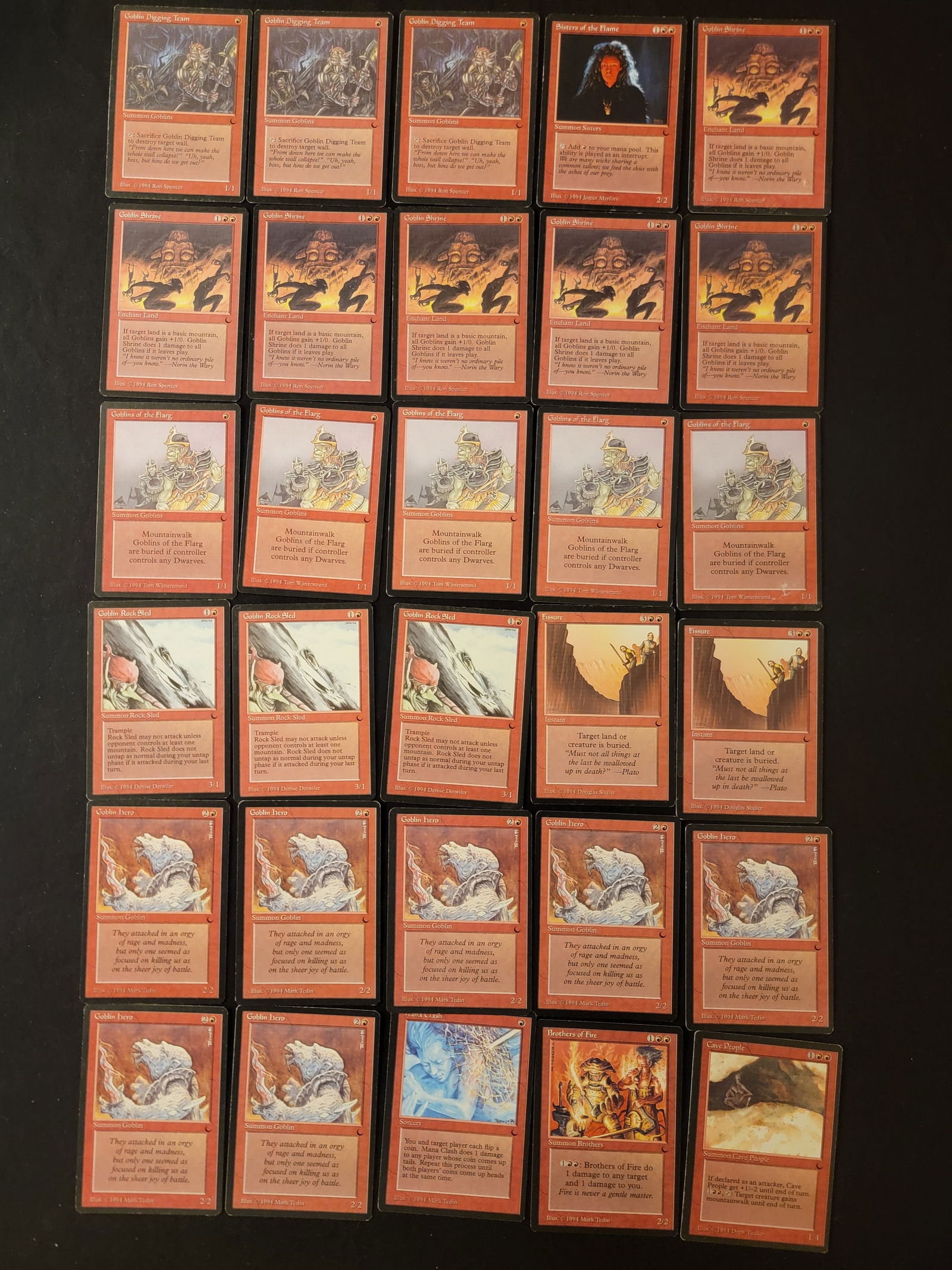 Magic The Gathering RED The Dark Expansion 30 Trading Cards (1 of 2)