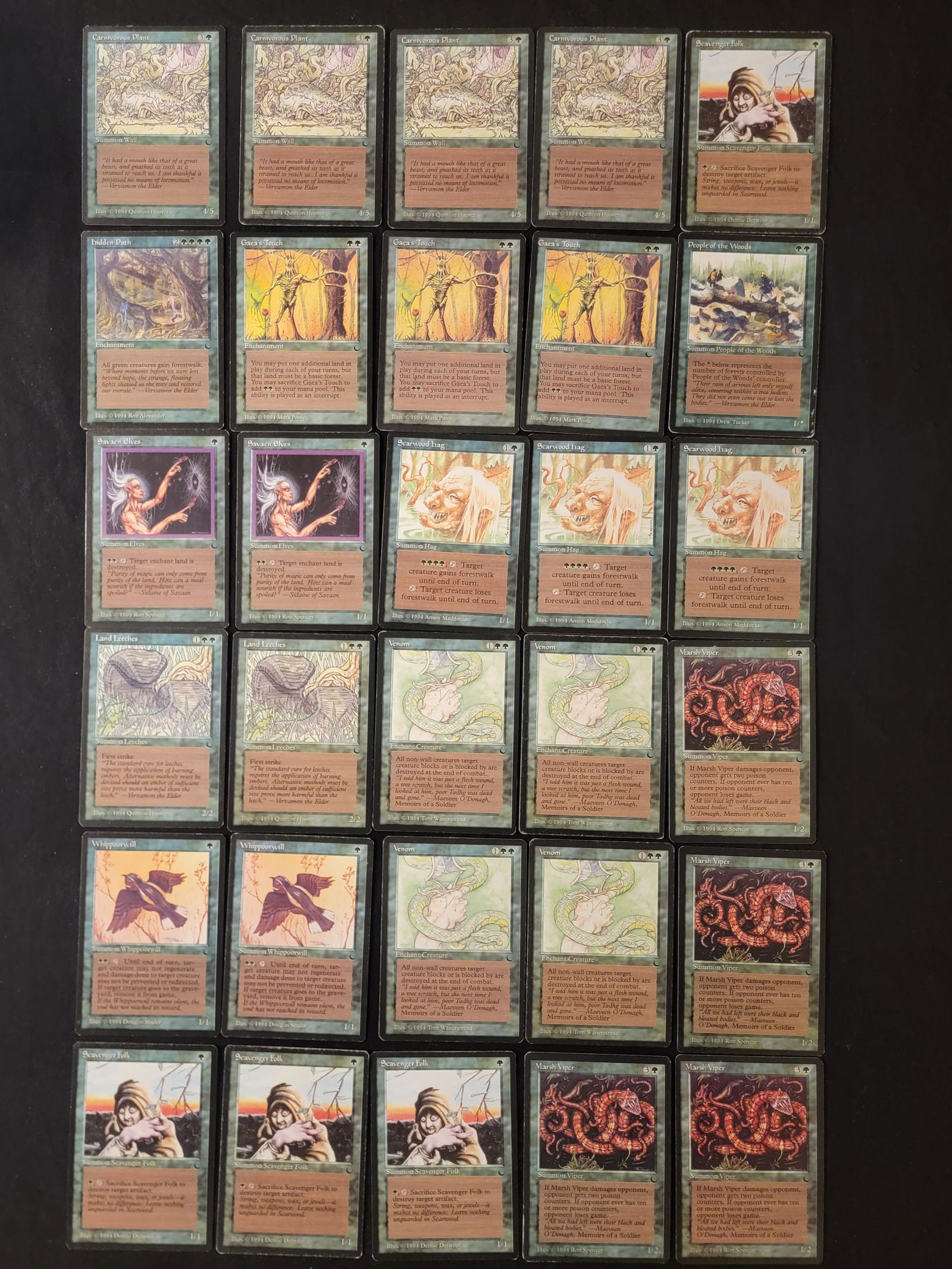 Vintage Magic: The Gathering Green The Dark Expansion 30 Trading Cards (1 of 2)