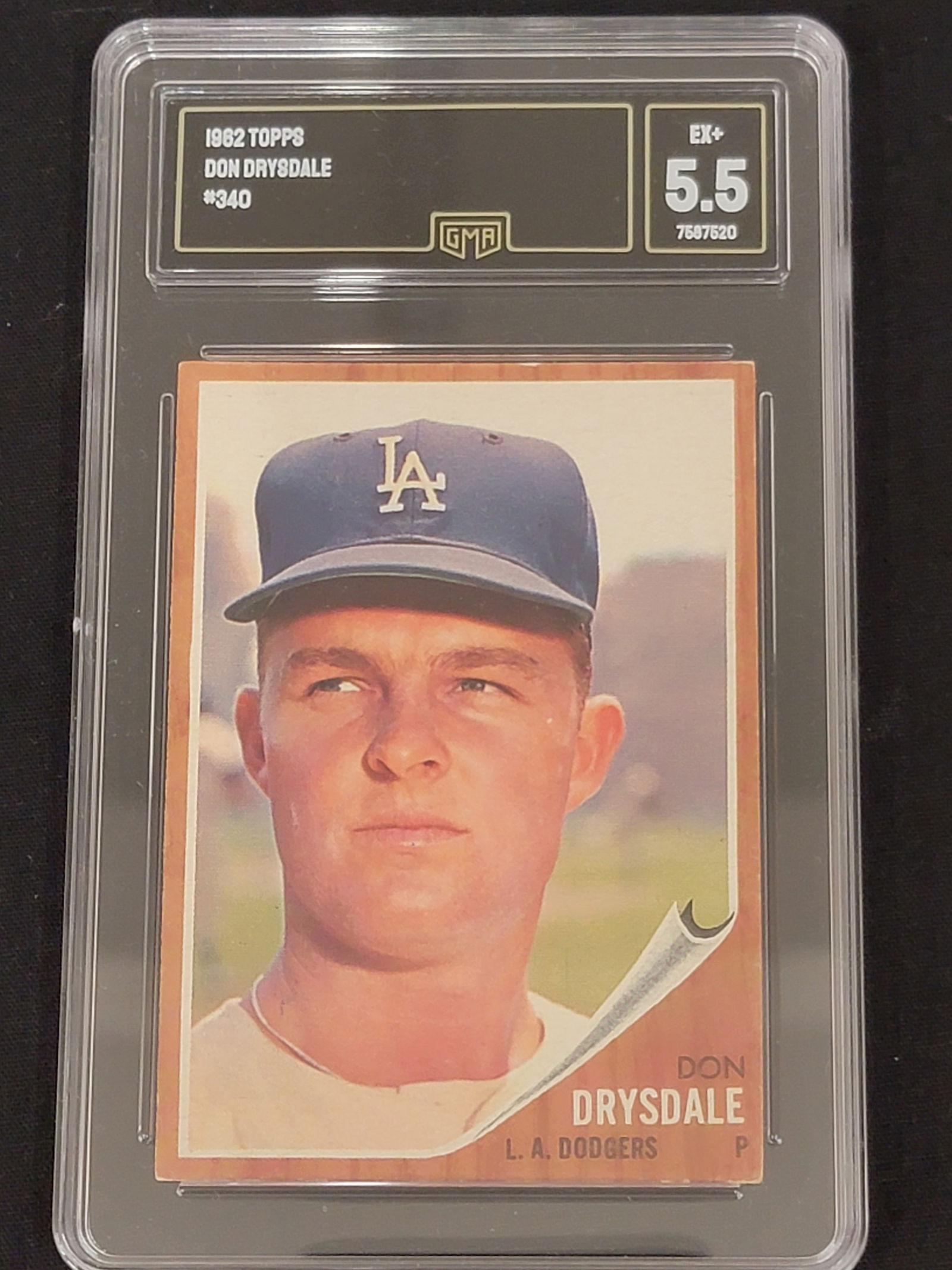 1962 Topps 340 Don Drysdale GMA 5.5 (1 of 2)