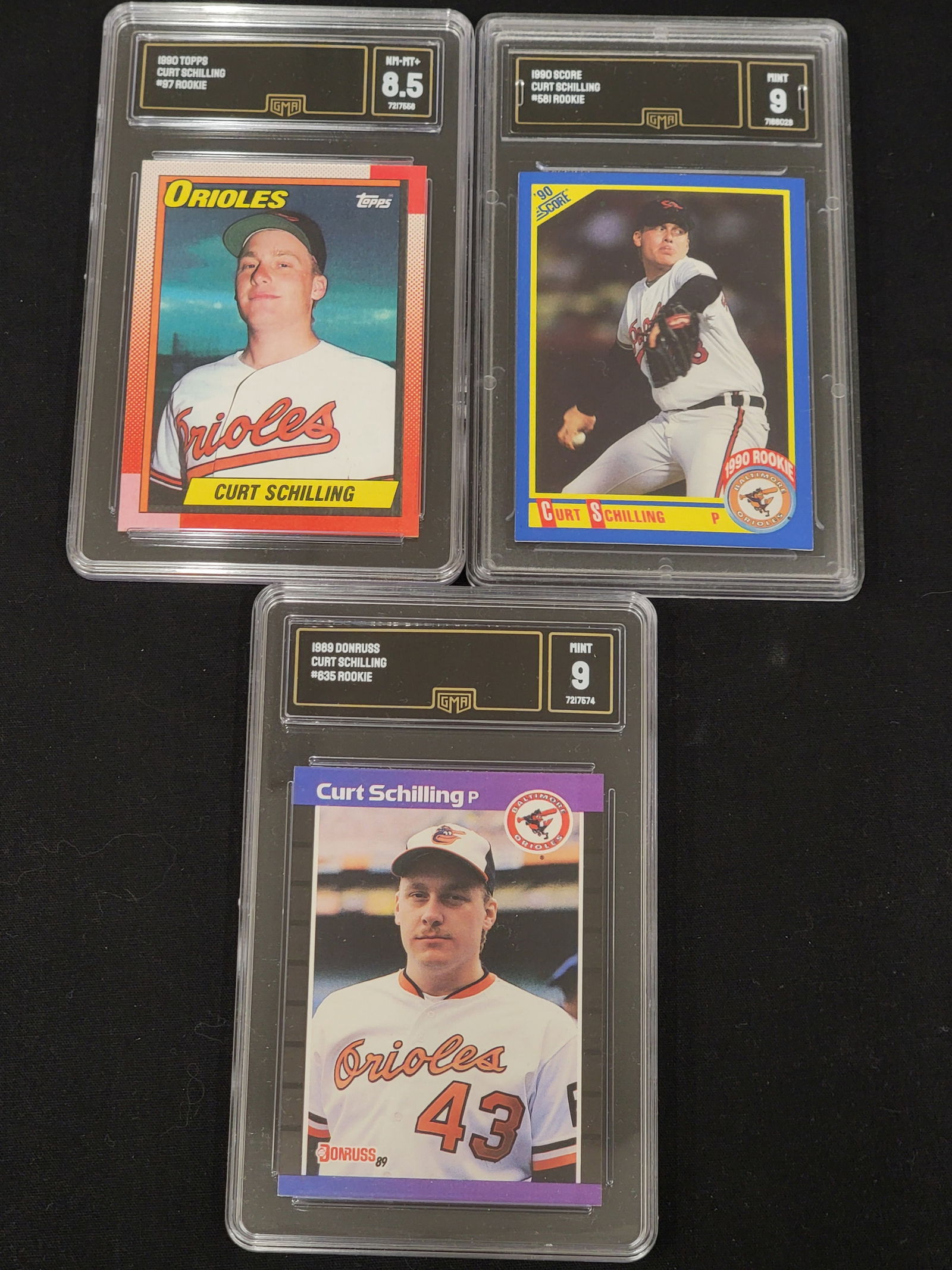 A Trio of Curt Schilling Rookie Baseball Cards (1 of 2)