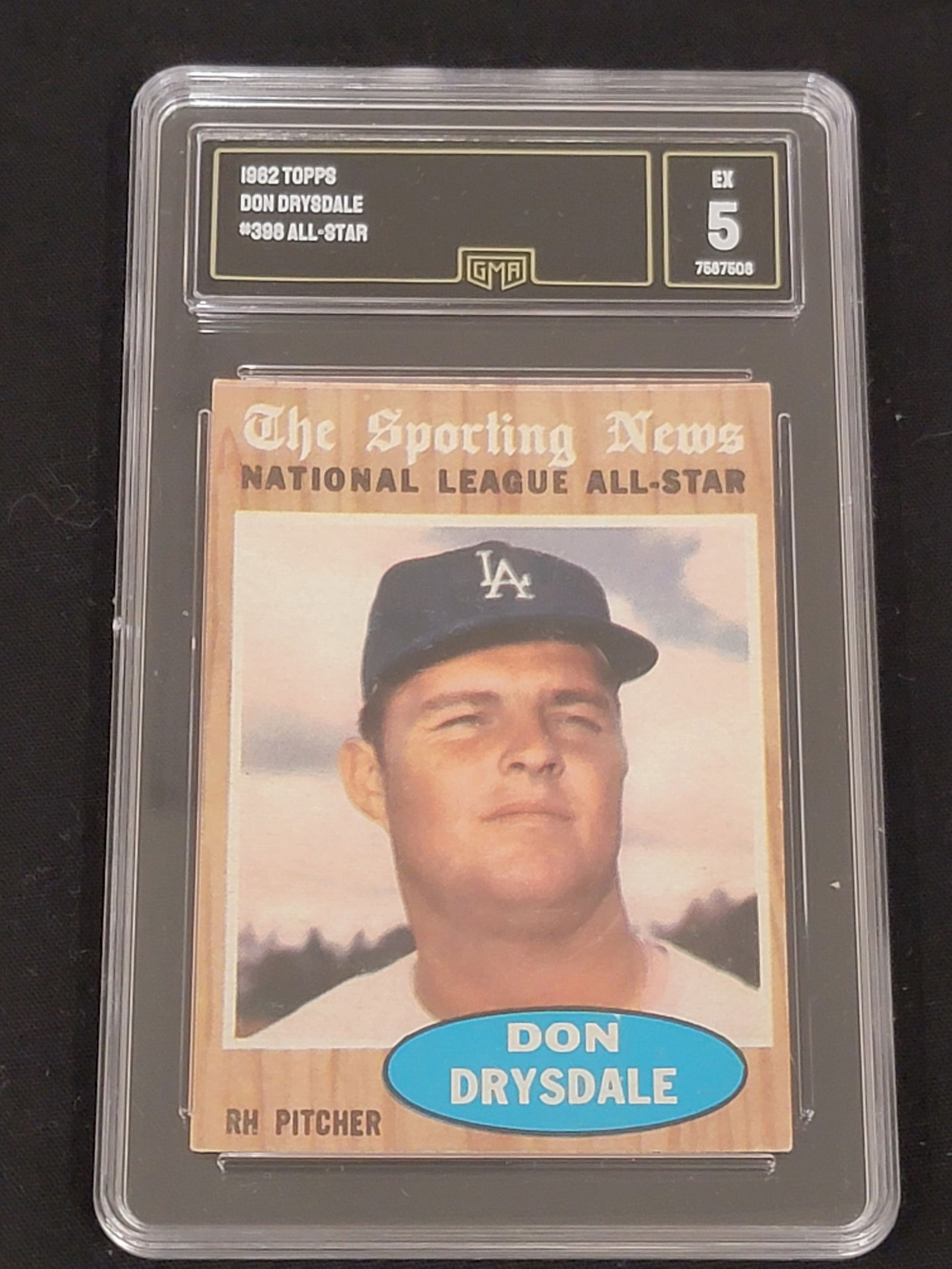 1962 Topps Don Drysdale All-Star 398 GMA EX 5 (1 of 2)