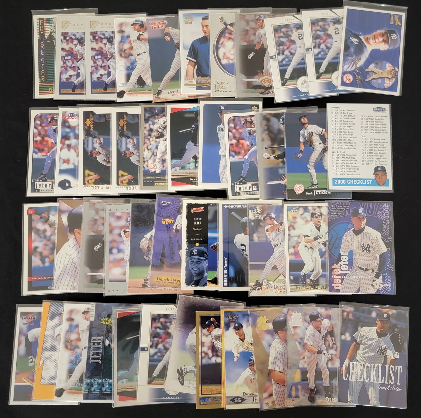 Derek Jeter Baseball Trading Cards Including 2000 Fleer Tradition Checklist 427 (1 of 1)