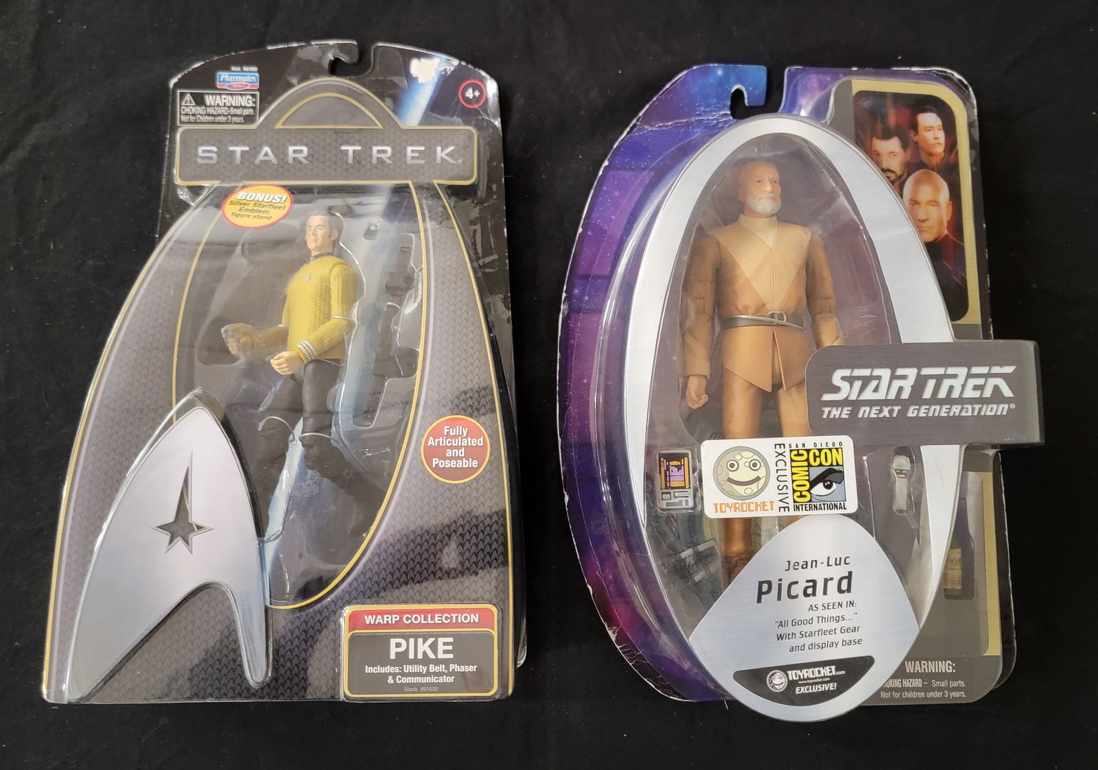Two Star Trek Action Figures Including Playmates Warp Collection Pike and Diamond Select SDCC (1 of 2)